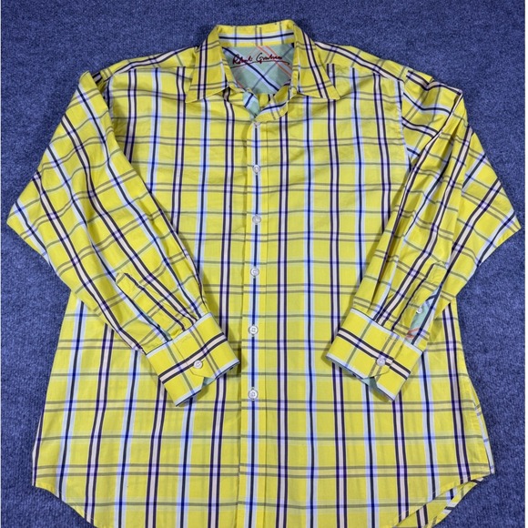 Robert Graham Other - Robert Graham Mens XL Yellow Plaid Button Down Shirt Knowledge Wisdom Truth Long